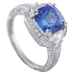 18K White Gold 1.10ct Diamond and Tanzanite Ring MF23-021926