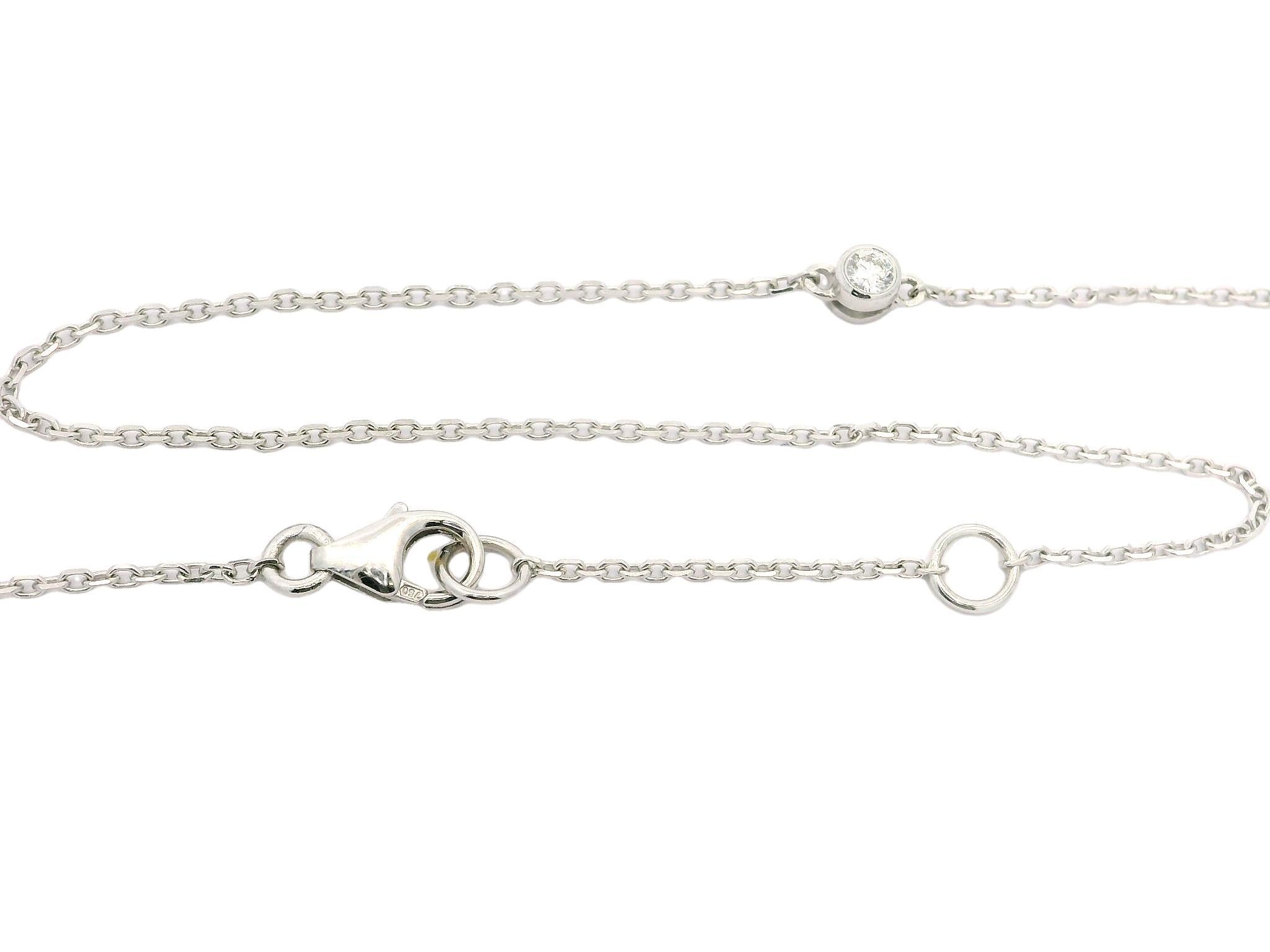 Collana a catena con ciondolo a goccia in oro bianco 18k con diamanti incastonati da 1,10ct in vendita 4