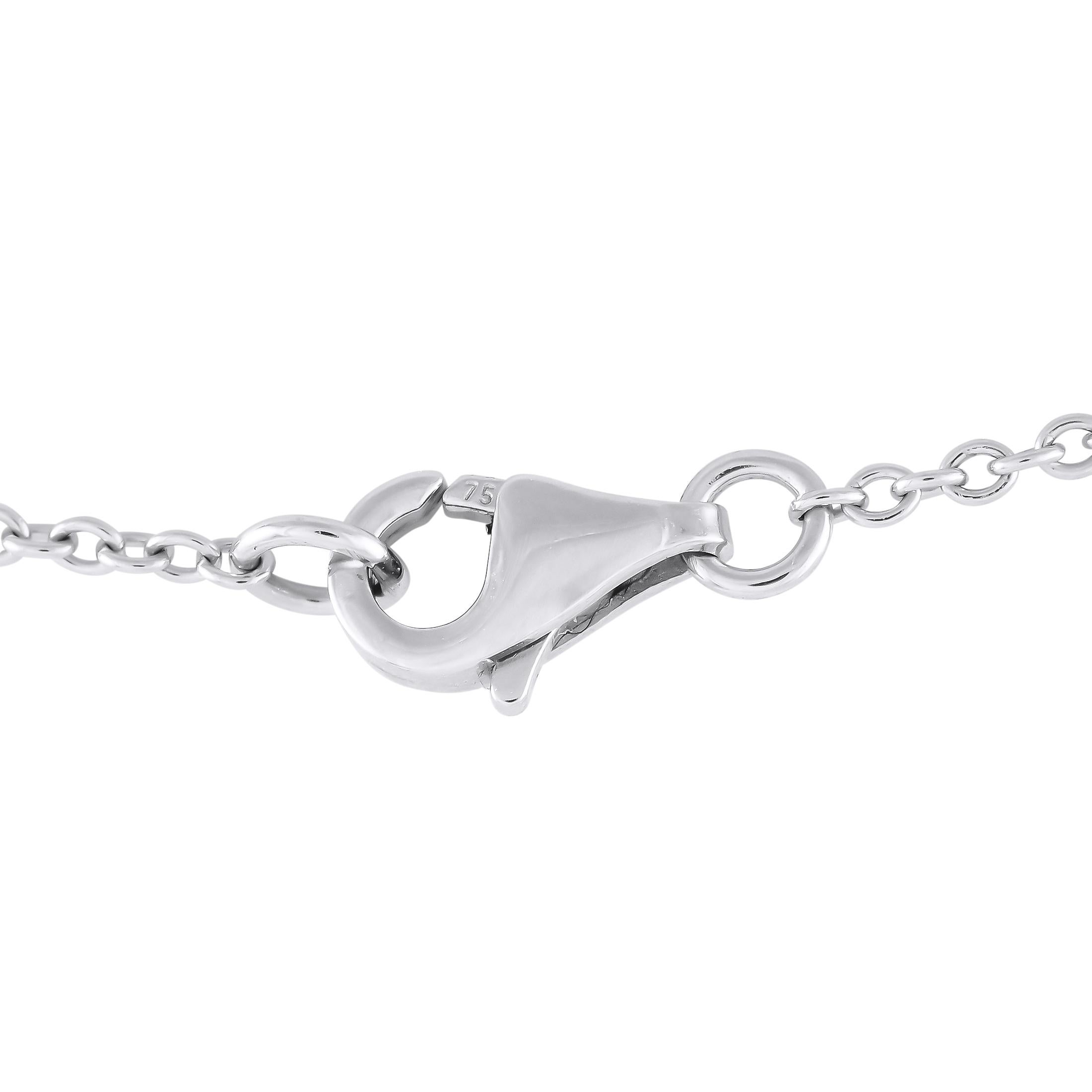 Taille mixte Collier en or blanc 18 carats avec diamants 1,10 carat en vente