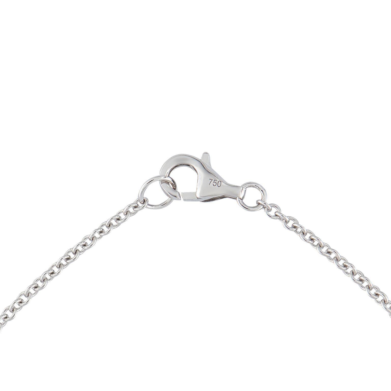 Collar de oro blanco de 18 quilates con estación ovalada de diamantes de 1,10 ct ANK-20420 Corte redondo en venta