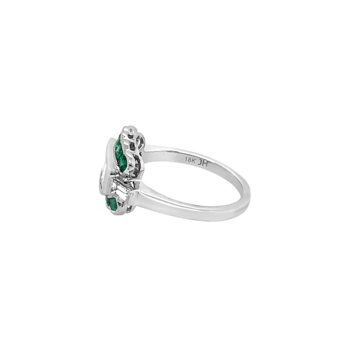 Art Deco at its best, using French calibre cut Precious Gemstones.

New World Technology meets Old World Styles!

Metal: 18k White Gold
Hallmark: 18k JH
Ring Size: 6.25
Gemstone: Emerald, Diamond
Emerald Weight: 1.10 CT
Diamond Weight: 0.85 CT
VR1049