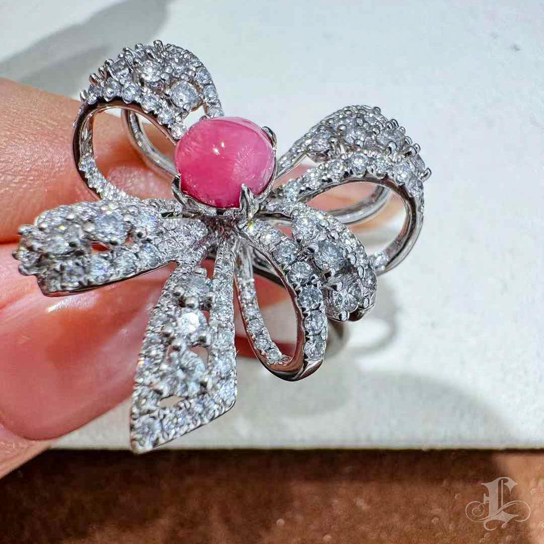 【Conchéa】Flaming Grace Bow Conch Pearl Ring — 0.95ct For Sale 6