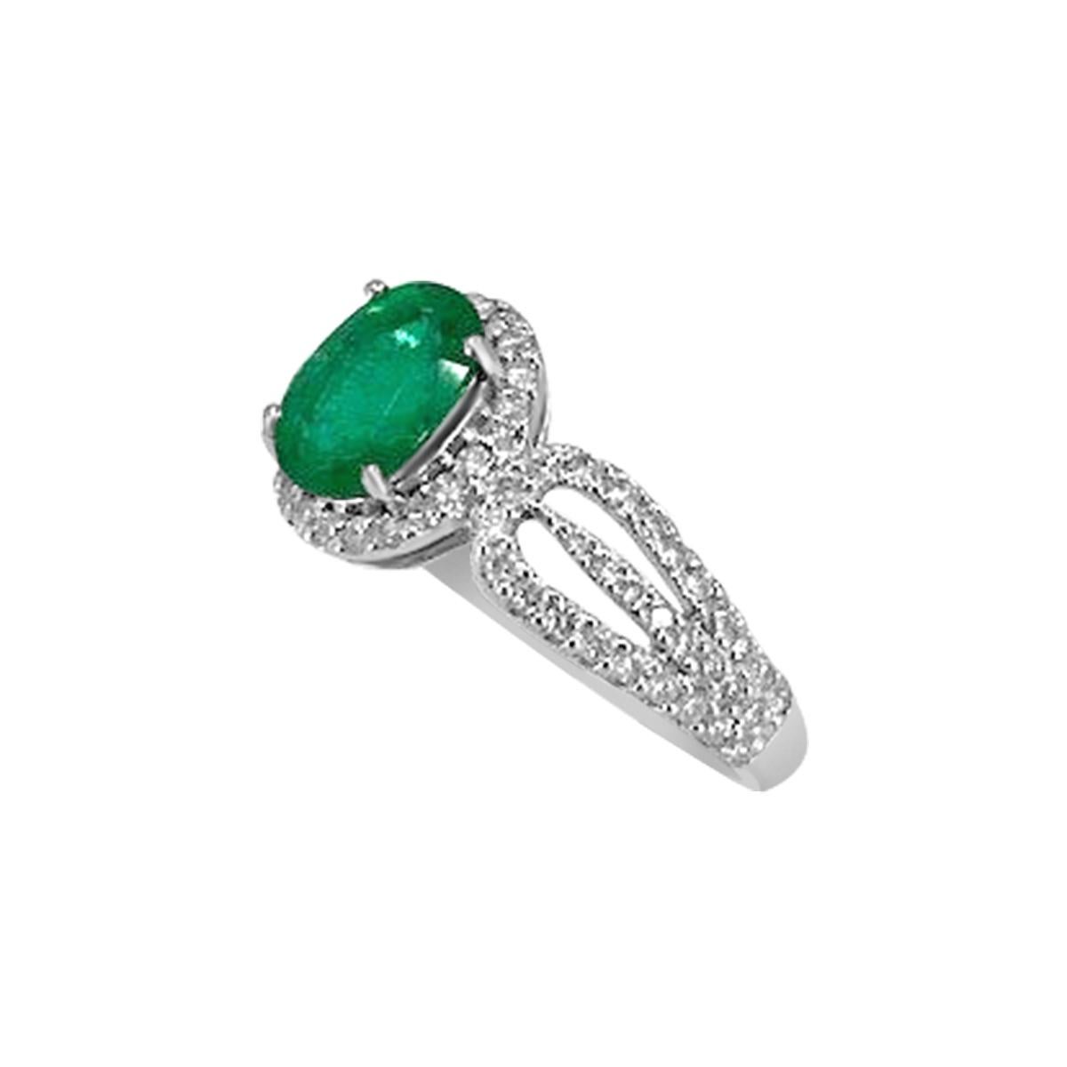 This Beautiful Emerald And Diamond Ring, Featuring Oval Shaped Full Cuts , Clean Clarity, Vivid Green In 8x6mm With Diamonds. Perfectly Settled In 18K White Gold That Hug The Finger Perfectly.


Style# TS1023R
Emerald : Oval 8x6mm 1.12cts
Diamonds: