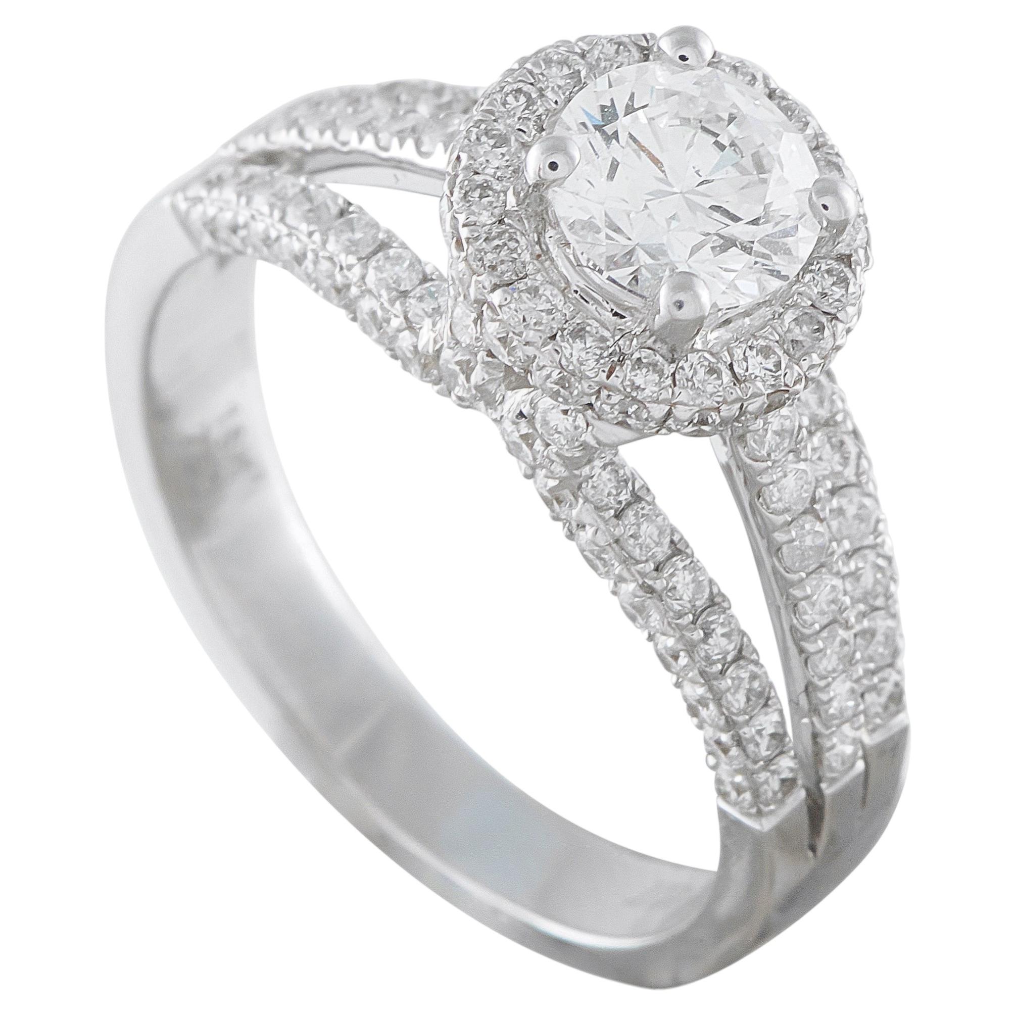 18K White Gold 1.13ct Diamond Ring MF12-050126 For Sale