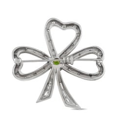 18K White Gold 1.15ct Diamond and Demantoid Clover Brooch MF65-021826