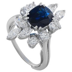 18K White Gold 1.15ct Diamond and Sapphire Ring #5298