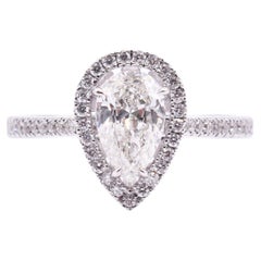 Anello di fidanzamento con diamante da 1,17 carati in oro bianco 18 carati