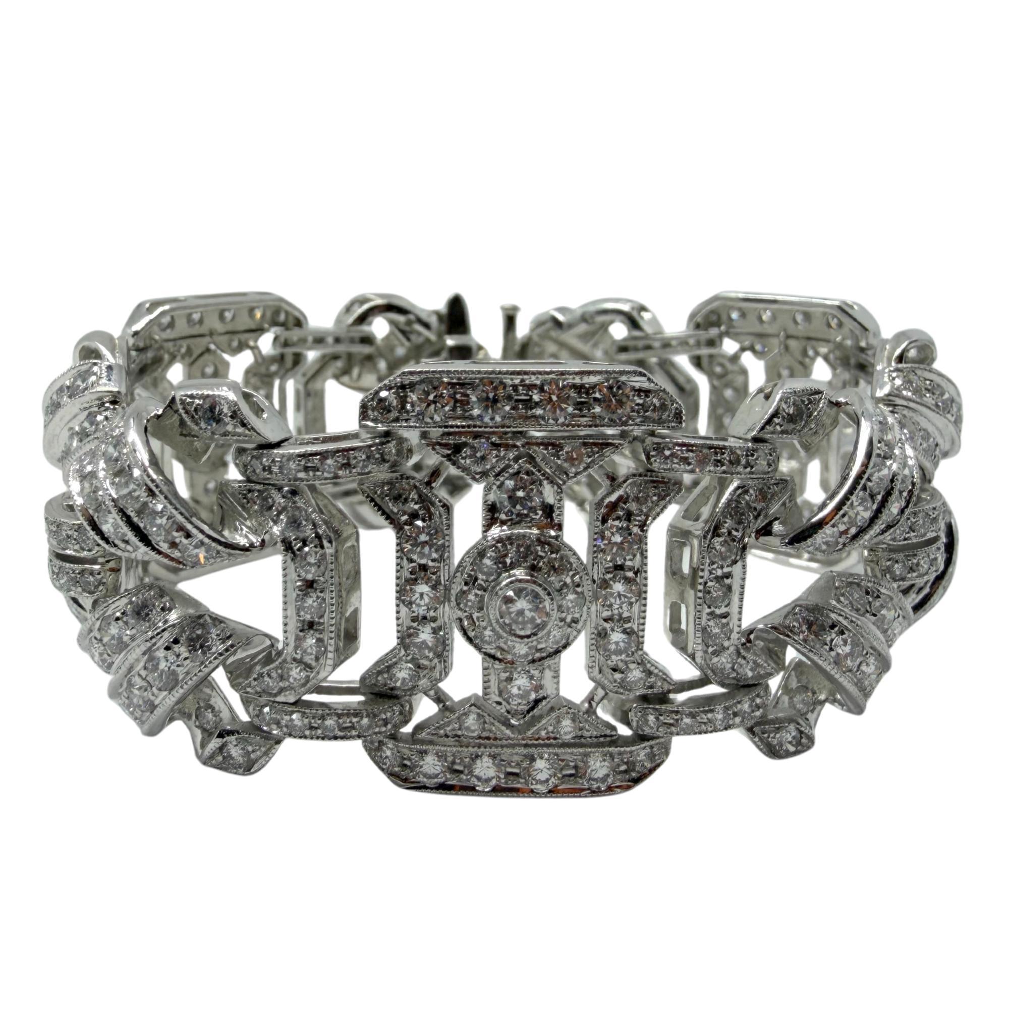 Pulsera de diamantes de 11,93 quilates de oro blanco de 18 quilates - 7 pulgadas Corte brillante en venta