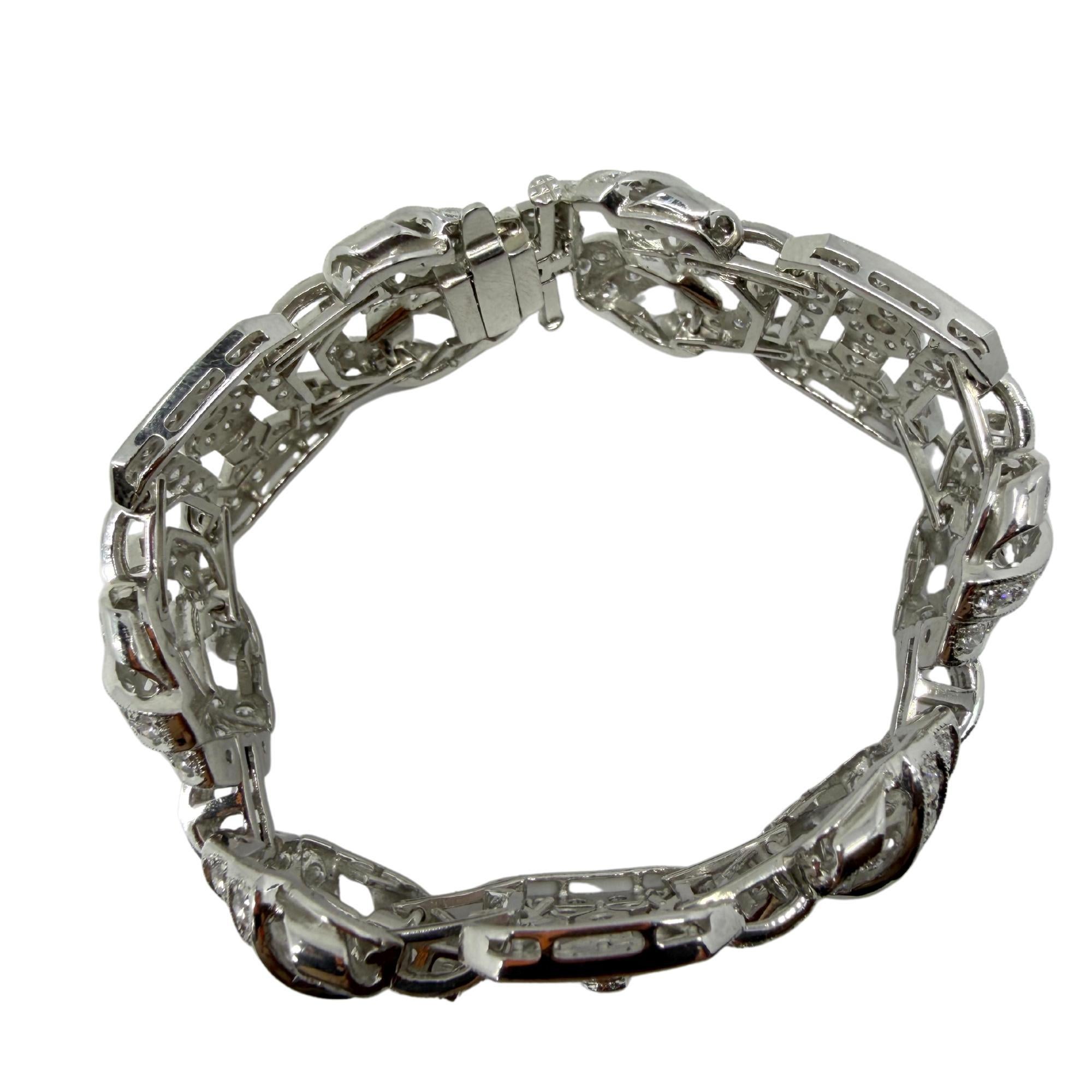 Pulsera de diamantes de 11,93 quilates de oro blanco de 18 quilates - 7 pulgadas en venta 1