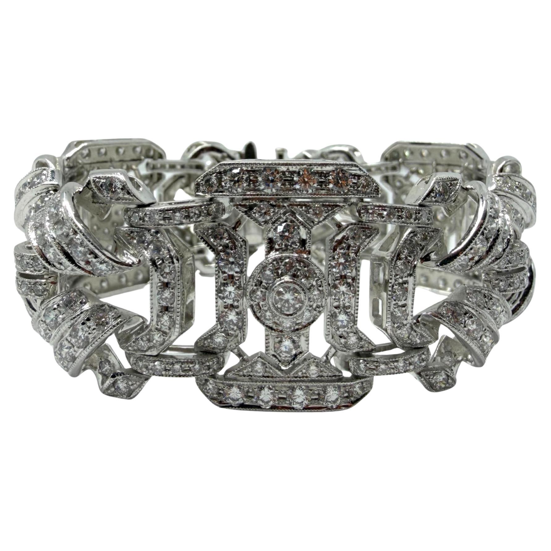 Bracelet en or blanc 18K avec diamant de 11,93 carats - 7 pouces