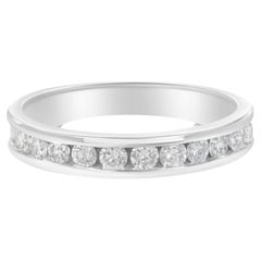 18k White Gold ½ Carat Channel Set Diamond Wedding Band Ring