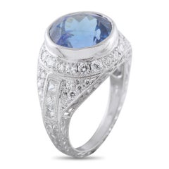18K White Gold 1.20ct Diamond and Tanzanite Ring MF09-012726