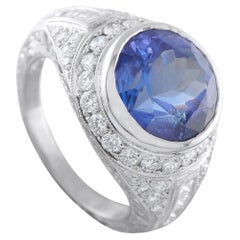 18K White Gold 1.20ct Diamond and Tanzanite Ring MF09-012726
