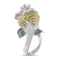 Anello con fiore di diamante in oro bianco 18 carati da 1,20 carati MF07-050526