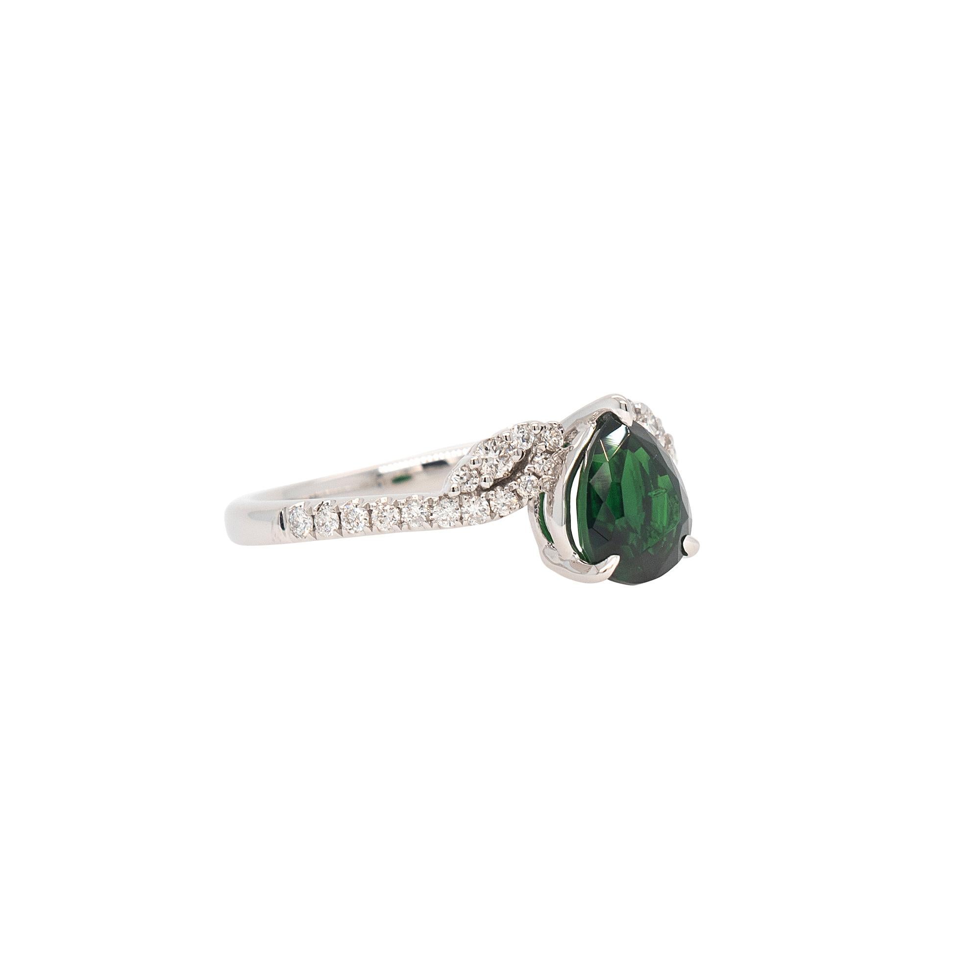 Stone Details:
1.20ct Green Emerald Gemstone
0.25ct Round Brilliant Natural Diamond
G Color VS Clarity
Ring Material: 18k White Gold
Ring Size: 6.5 (can be sized)
Measurements: 8.0mm x 6.3mm x 3.9mm
Total Weight: 3.3g (2.1dwt)
This item comes with a
