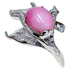 【Conchéa】Empress Flame Vines Conch Pearl & Diamond Ring - 4.42ct