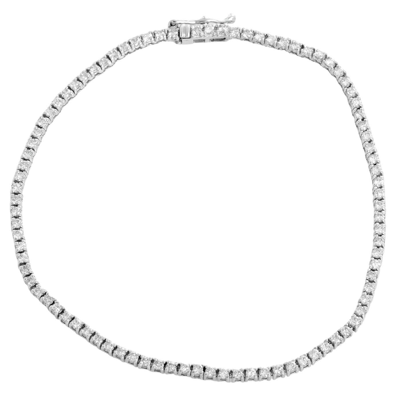 18k White Gold 1.25 Ct. Diamond Tennis Bracelet For Sale