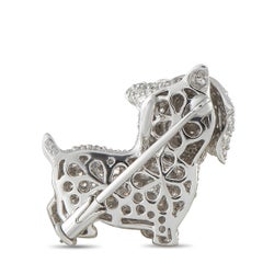 18K White Gold 1.25ct Diamond Dog Brooch MF17-021926