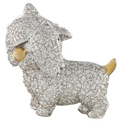 18K White Gold 1.25ct Diamond Dog Brooch MF17-021926