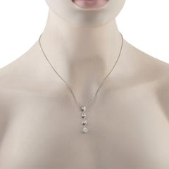 18K White Gold 1.25ct Diamond Geometric Drop Necklace ANK-19829