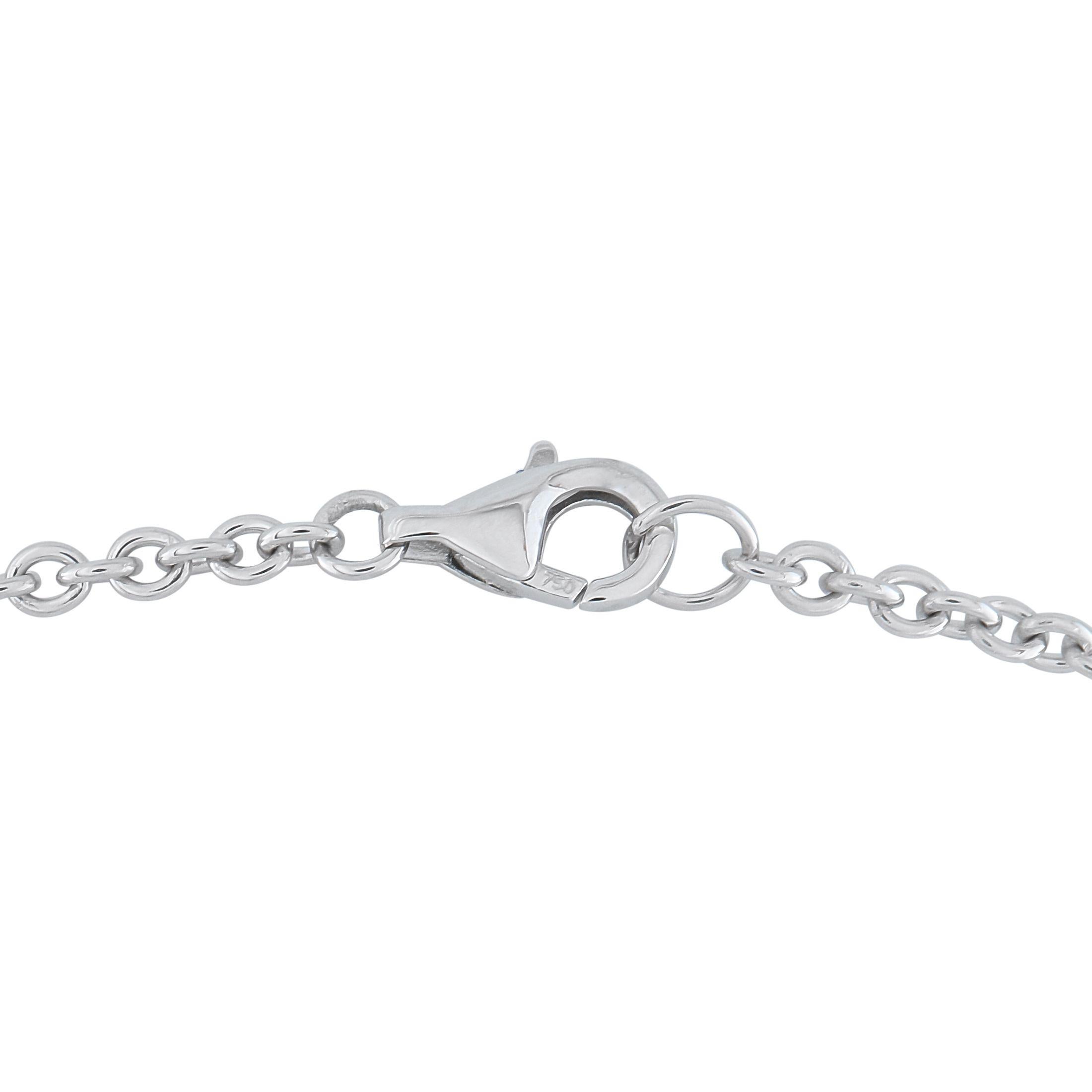 Taglio rotondo Collana con diamanti in oro bianco 18 carati da 1,25 carati in vendita