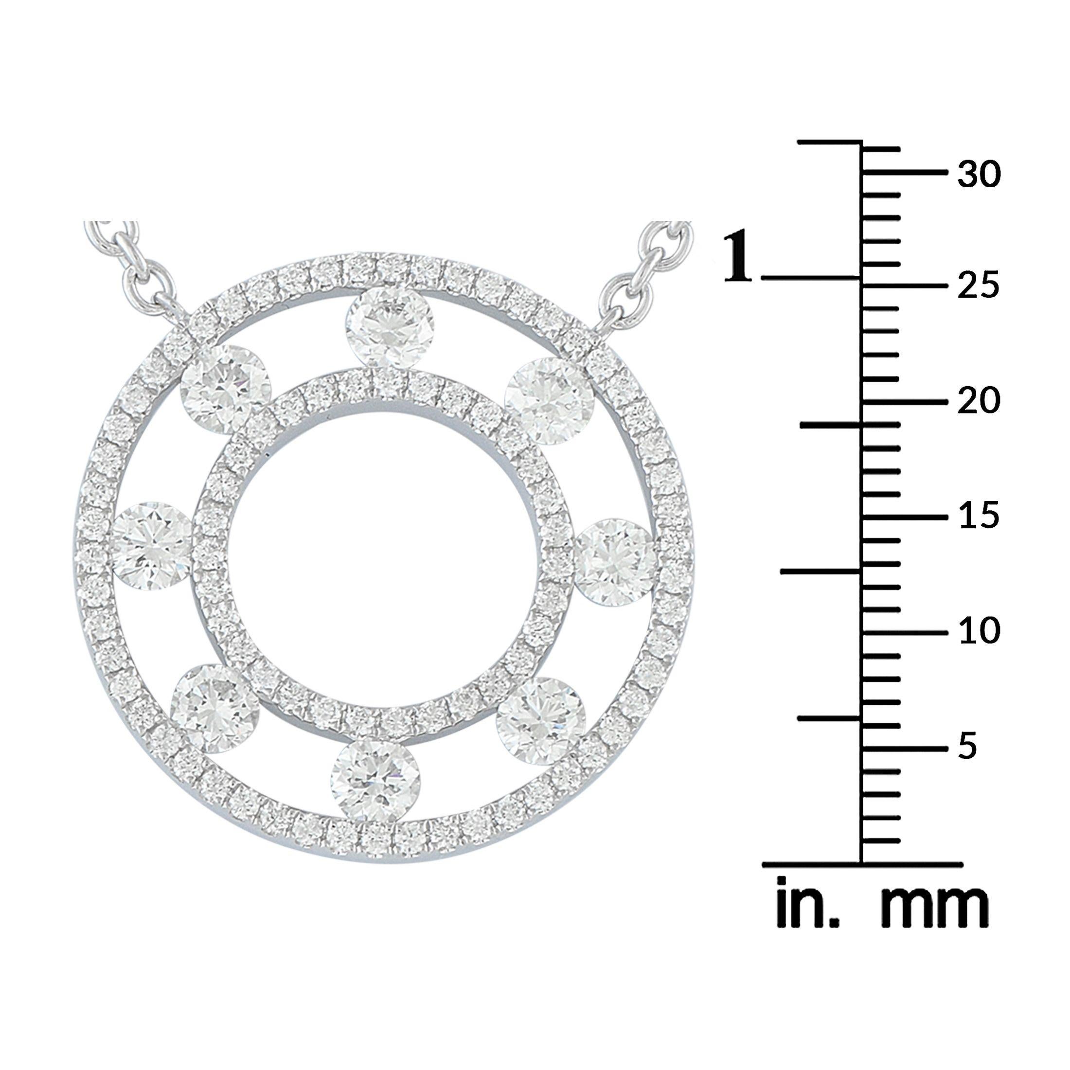 Collana con diamanti in oro bianco 18 carati da 1,25 carati In condizioni Nuovo in vendita a Southampton, PA