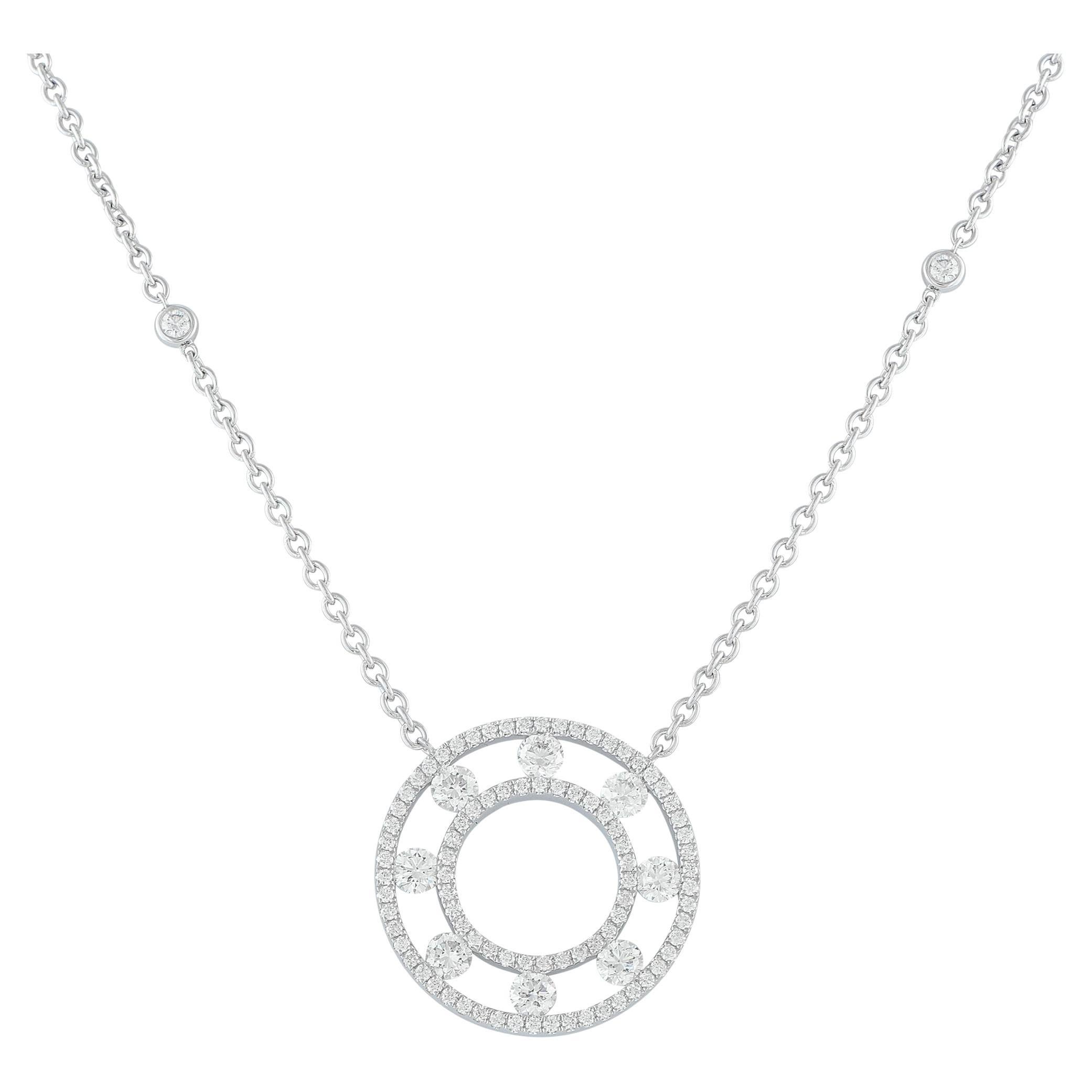 Collana con diamanti in oro bianco 18 carati da 1,25 carati