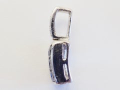 18K White Gold 1.25ct Squared Blue Sapphire & 0.03ct Diamond Invisible Pendant