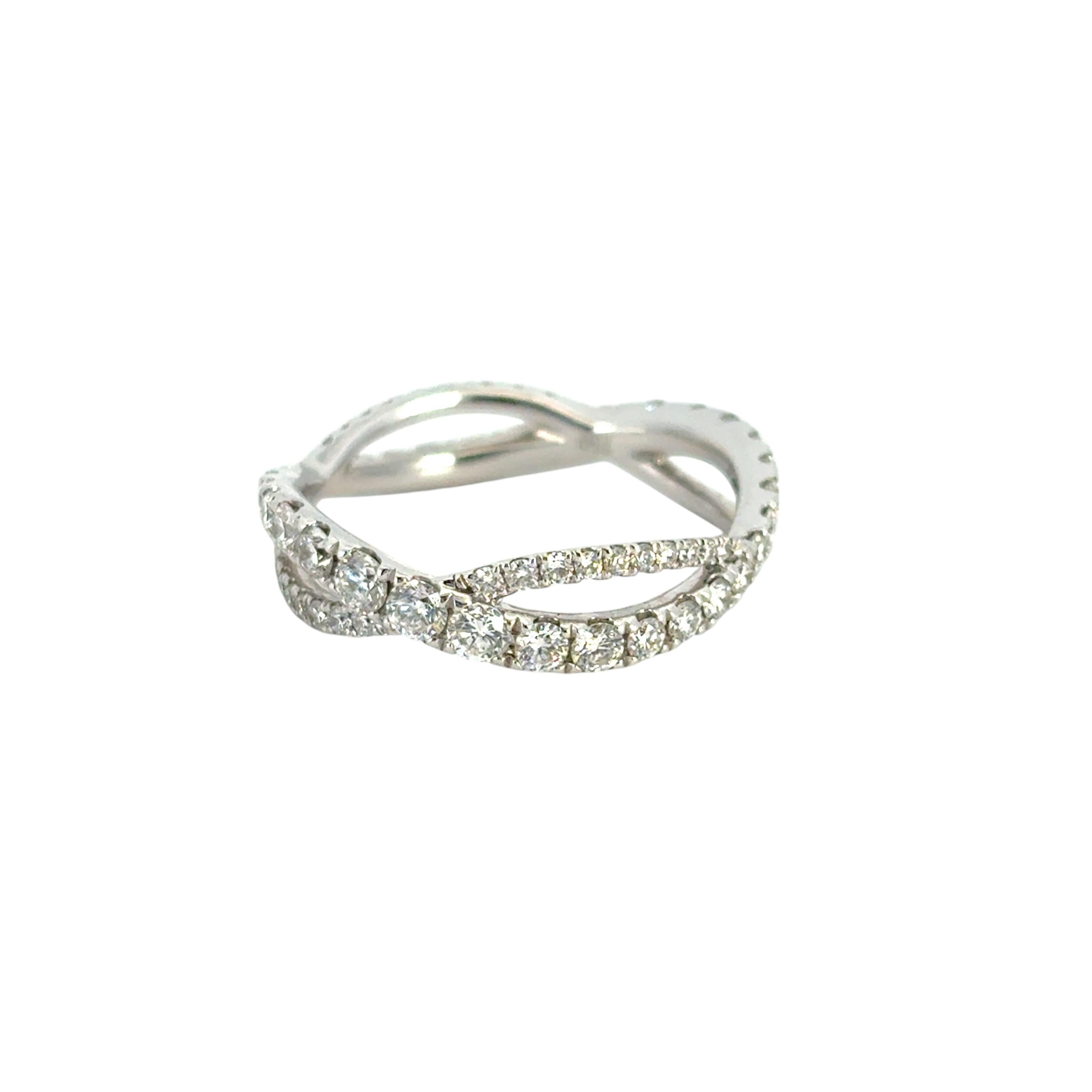 Bague en or blanc 18k avec diamant torsadé de 1,25ctw Excellent état - En vente à Boca Raton, FL