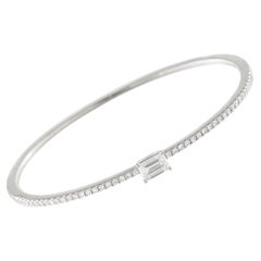 18K White Gold 1.30ct Diamond Bangle Bracelet