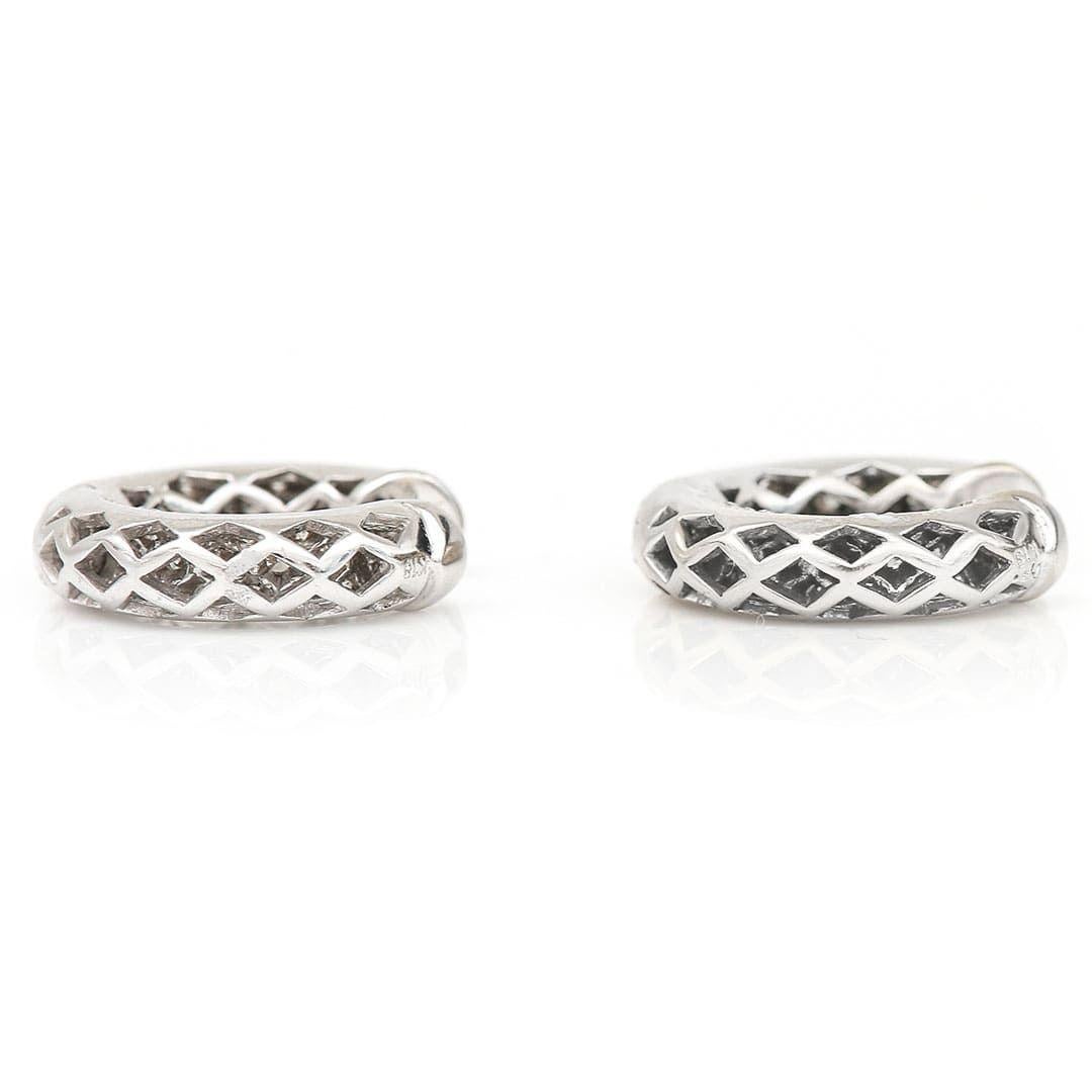 18k white gold huggie earrings