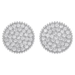 18K White Gold 1.30ct Diamond Pav Disc Earrings AER-15646