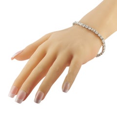 18K White Gold 13.10ct Diamond Tennis Bracelet ALB-18152-4