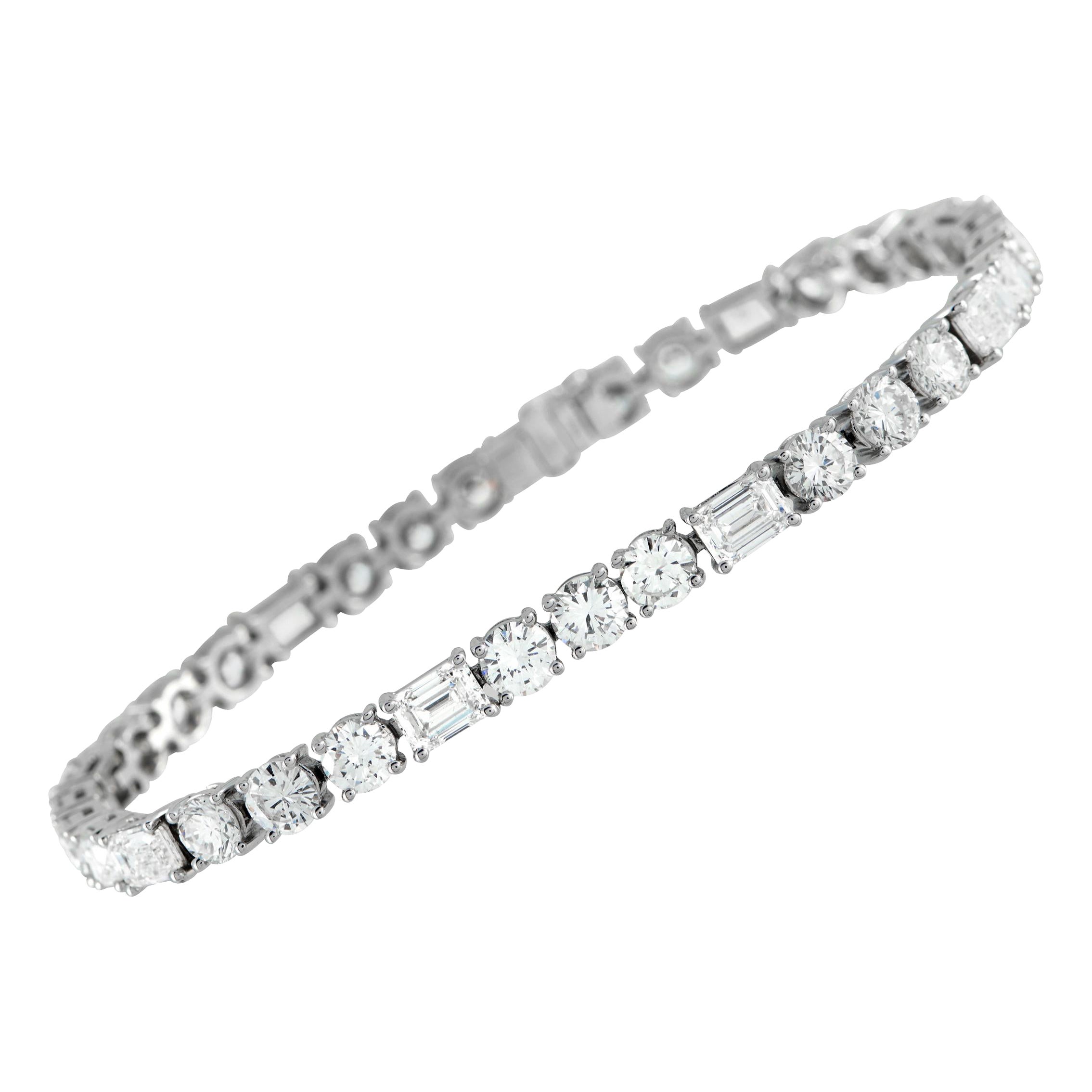 Pulsera de tenis de oro blanco de 18 quilates y 13,10 ct de diamantes ALB-18152-4