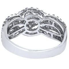 18 Karat White Gold 1.35 Carat Diamond Triple Split Shank Ring