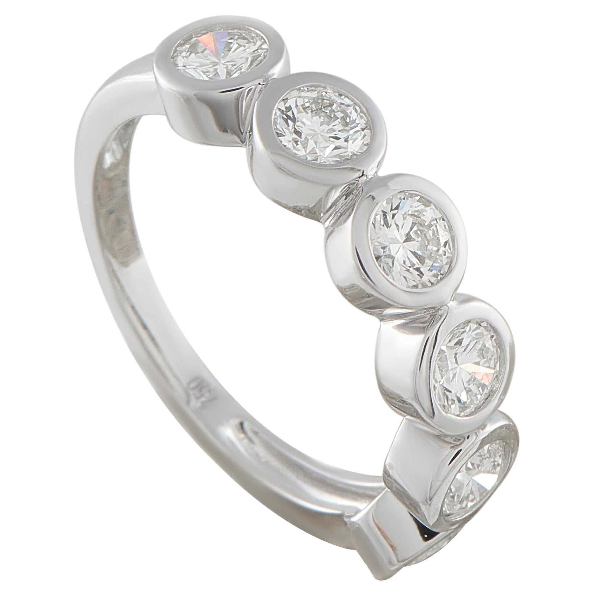 18K Weißgold 1,35ct runder Diamant Sechs-Stein-Ring ALR-20128-1