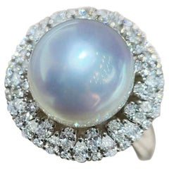 Bague Grace Orbital Aurora perle des mers du Sud et diamant