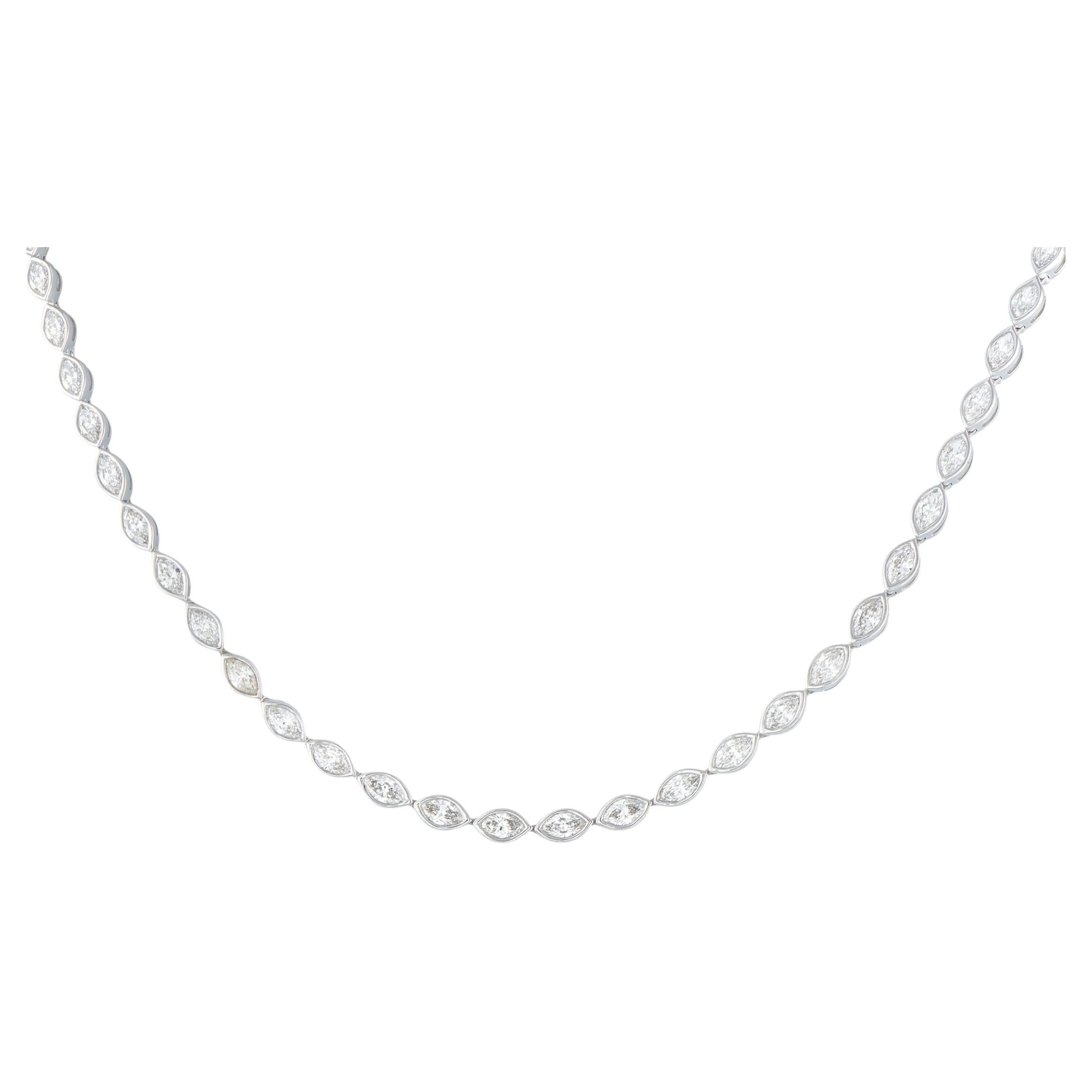 Collar de diamantes de oro blanco de 18 quilates y 13,75 ct ANK-20965 en venta