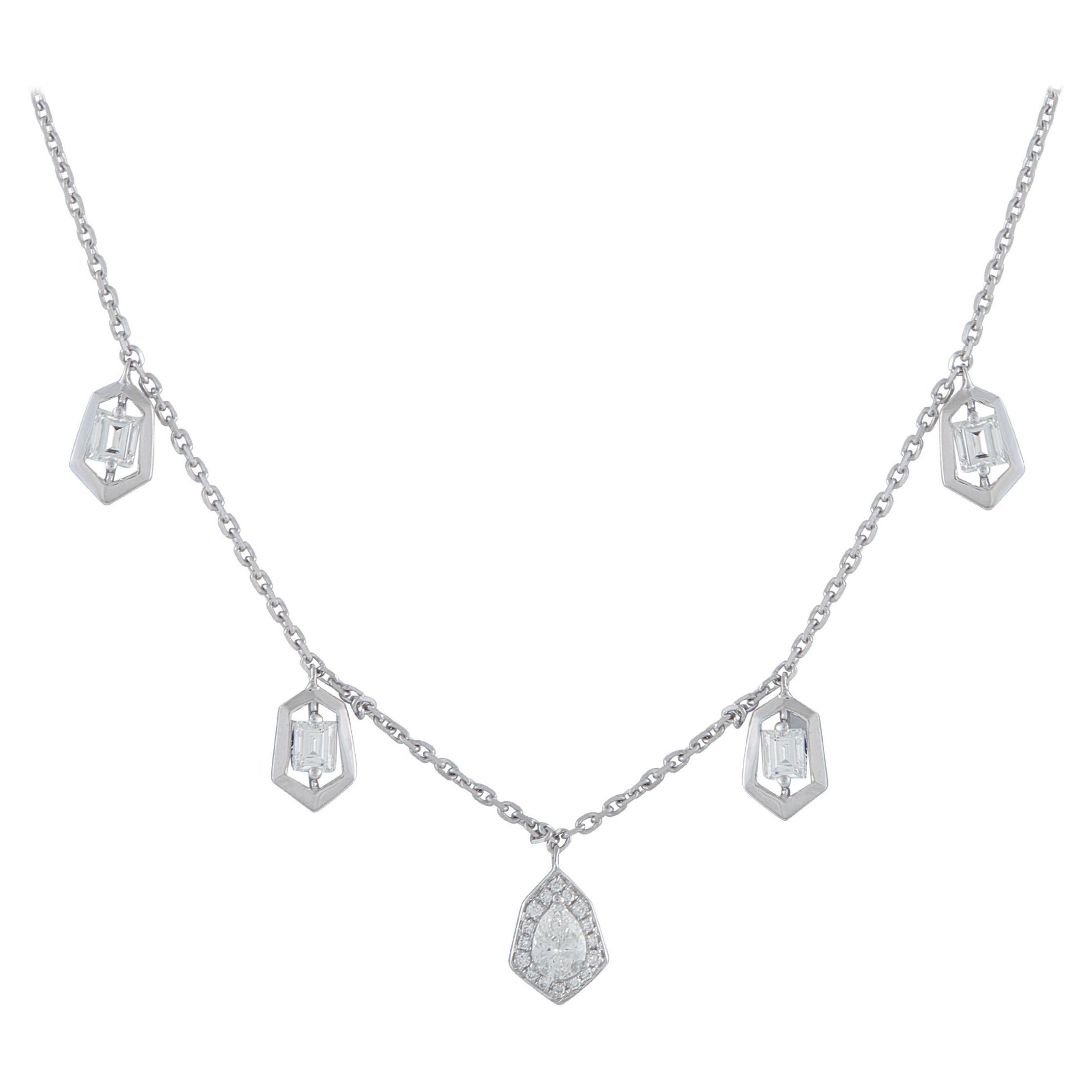 18K White Gold 1.37ct Diamond Necklace ANK-19828