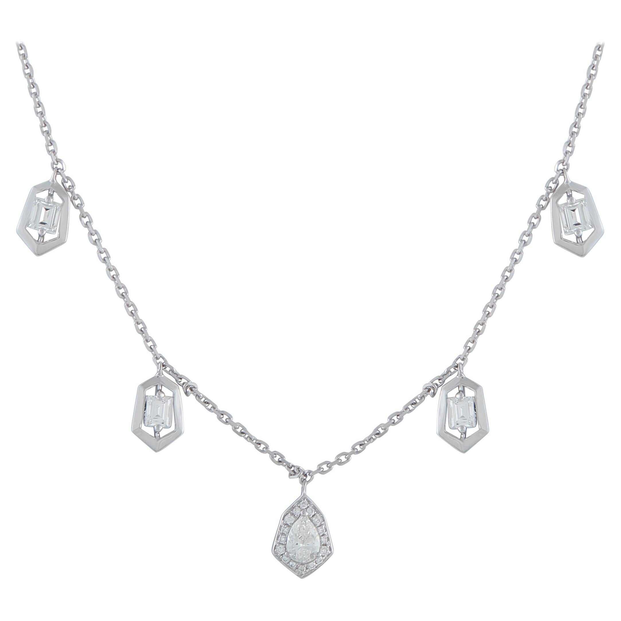 18K White Gold 1.37ct Diamond Necklace ANK-19828