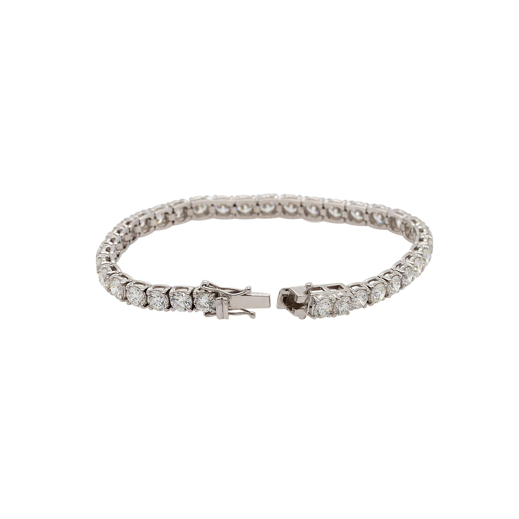 Bracelet tennis en or blanc 18 carats avec diamants naturels de 14,00 carats Pour femmes en vente