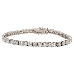 Bracelet tennis en or blanc 18 carats avec diamants naturels de 14,00 carats