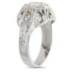 Anillo de oro blanco de 18 quilates con un diamante de 1,41 quilates