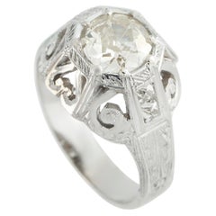 Anillo de oro blanco de 18 quilates con un diamante de 1,41 quilates