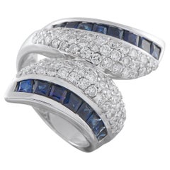 Bague en or blanc 18K 1,42ct diamant et saphir MF16-122325
