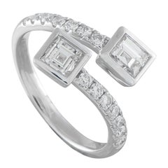 18K White Gold 1.42ct Diamond Bypass Ring ALR-20681