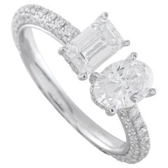 18K White Gold 1.42ct Diamond Toi et Moi Ring ALR-19413