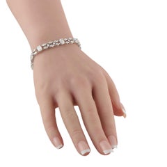 Pulsera de diamantes de oro blanco de 18 quilates 14,40 ct ALB-20010