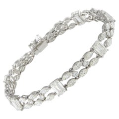 Pulsera de diamantes de oro blanco de 18 quilates 14,40 ct ALB-20010