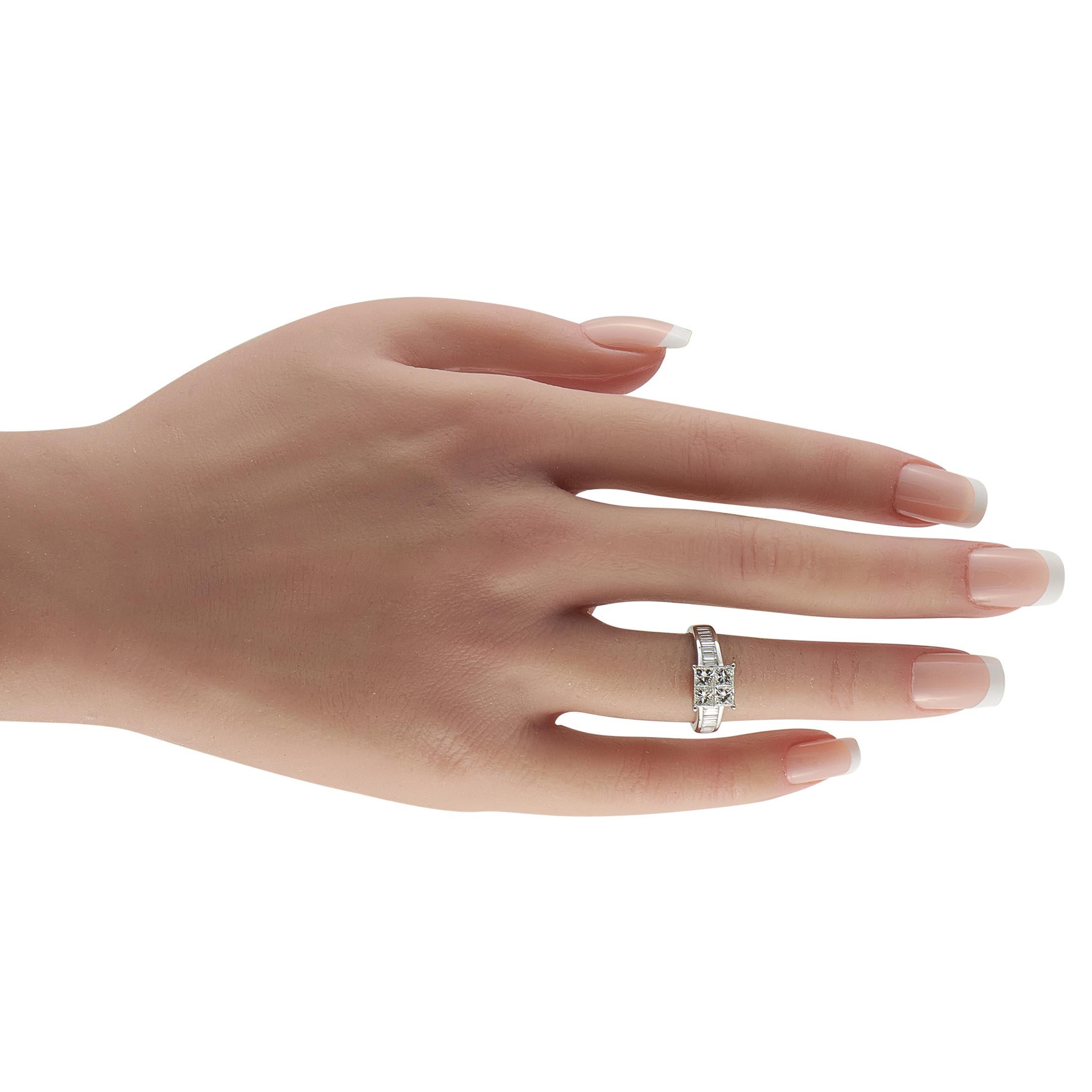 18K White Gold 1.44ct Diamond Ring MF60-101625 Corte mixto en venta